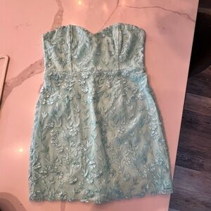 Elegant Strapless Floral Dress